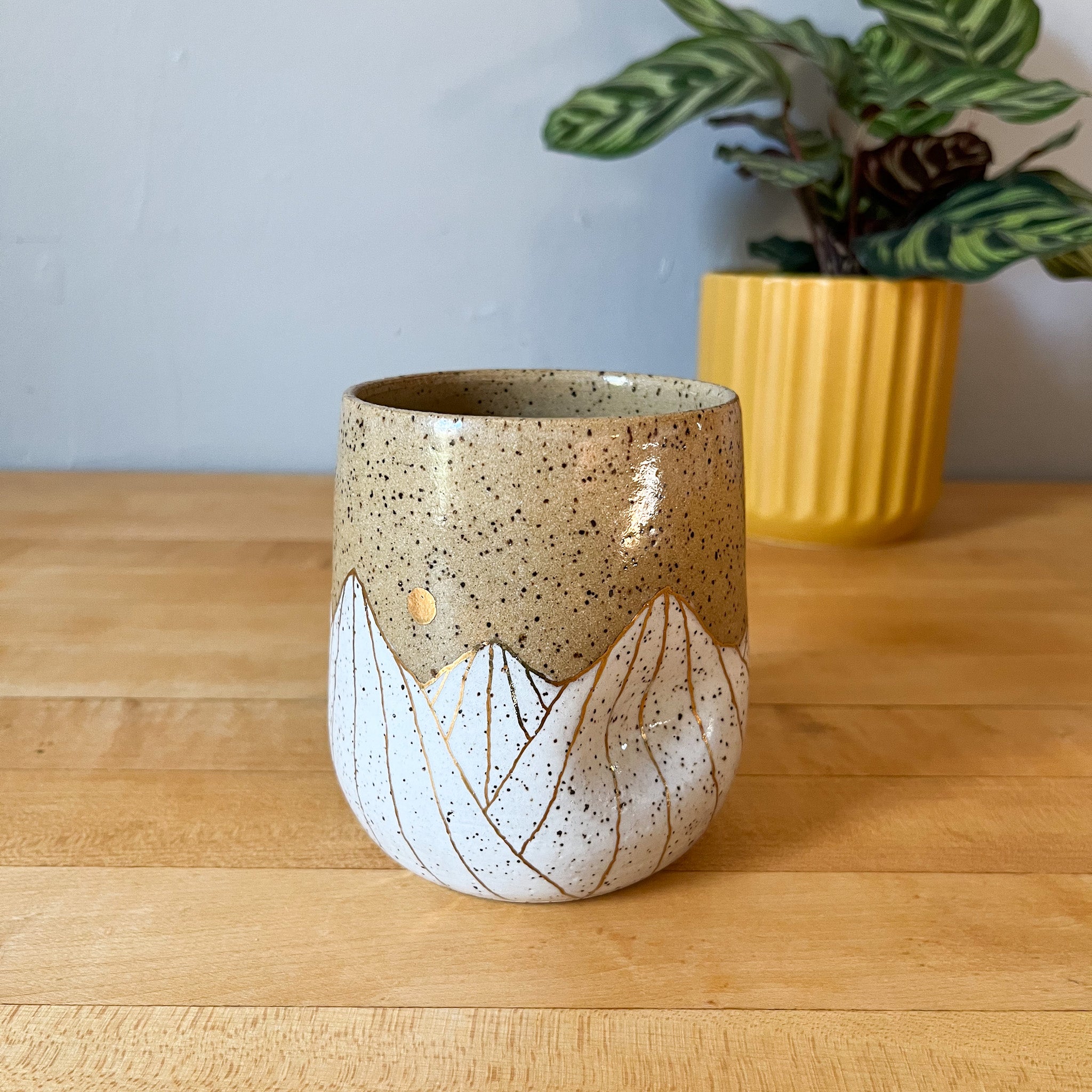 white golden hour thumbler