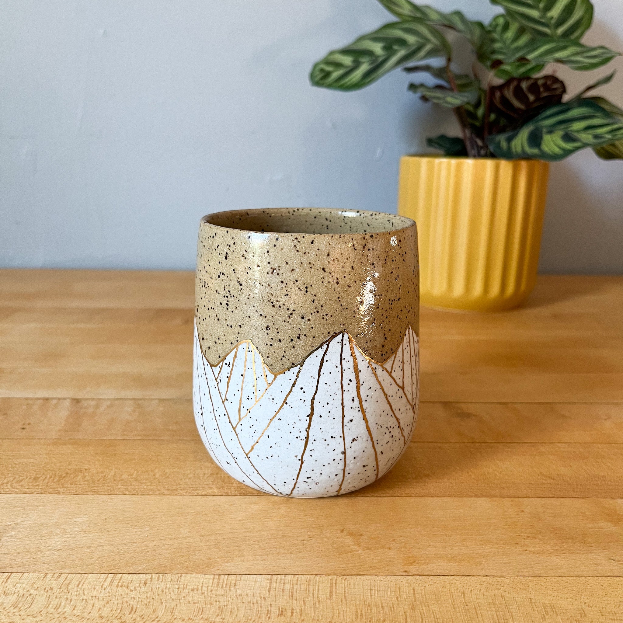 white golden hour thumbler